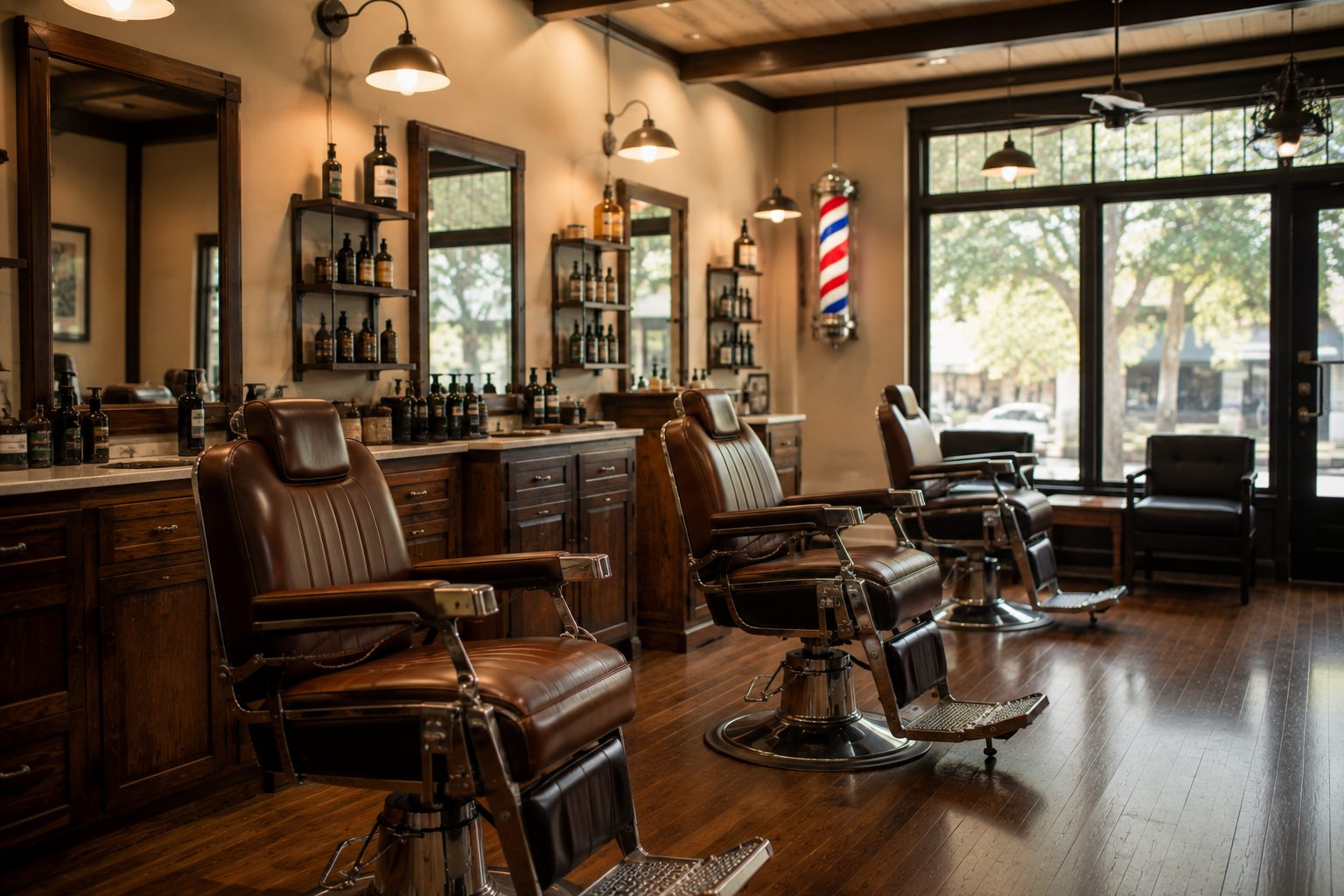 Research-driven barber shop and hair salon interior